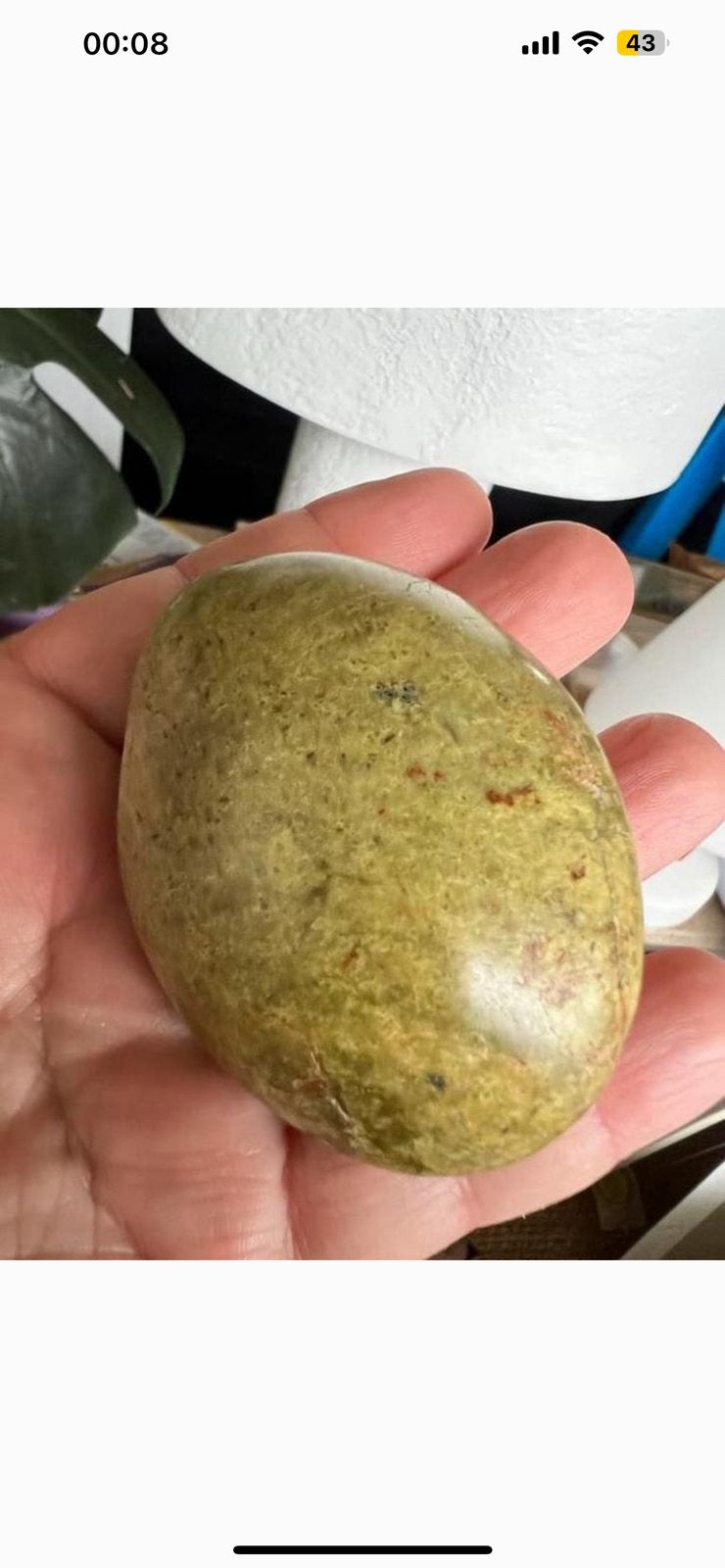 Raw serpentine meditation / palm stone, Ophalen of Verzenden