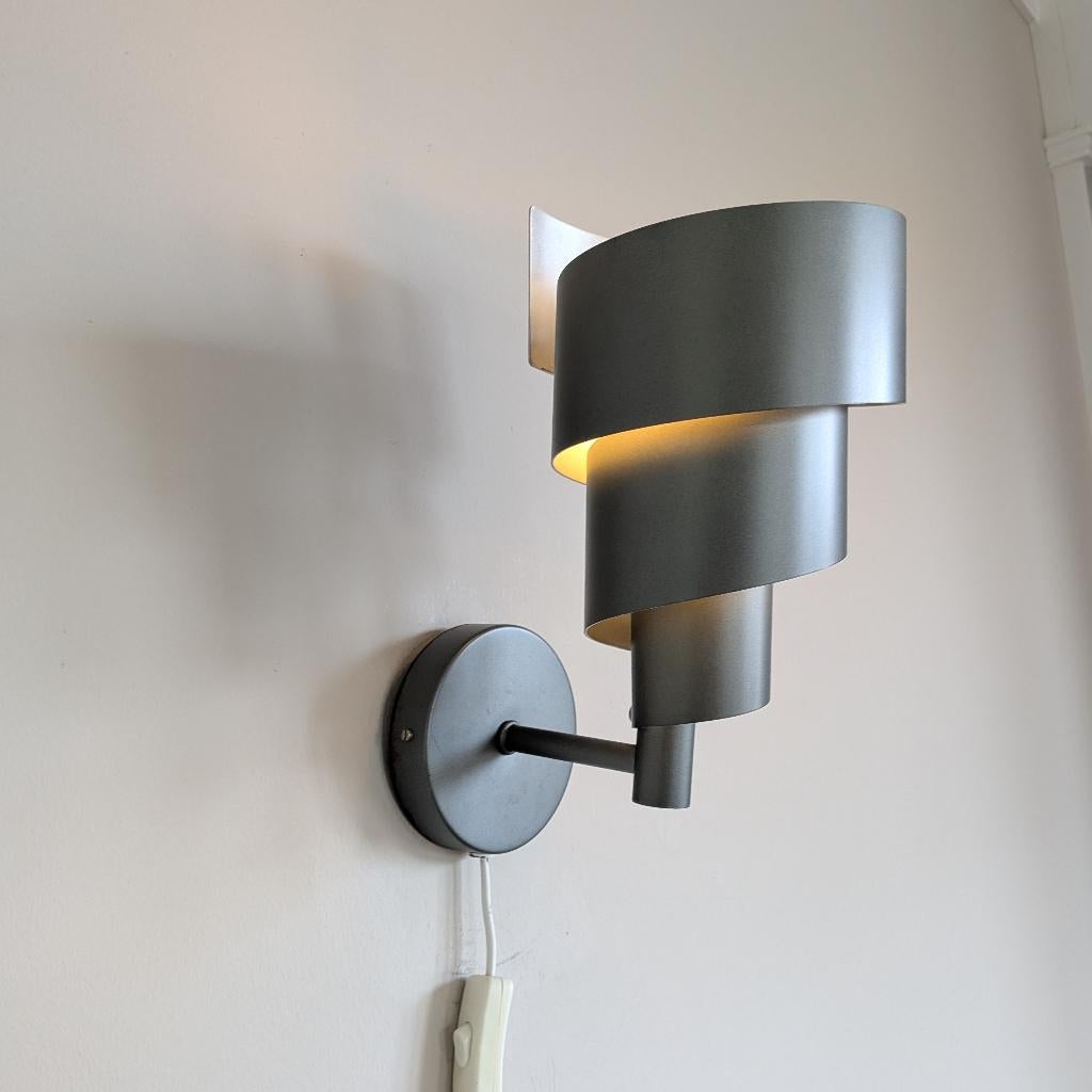 Vintage Ikea spiraal lamp v antracietgrijs metaal. Lamellen, Ophalen of Verzenden, Gebruikt, Metaal