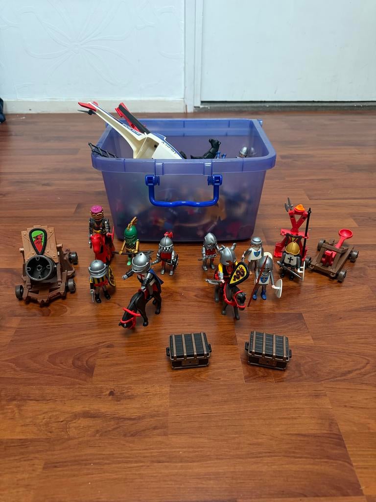 Doos vol Playmobil, veel ridders, Kinderen en Baby's, Speelgoed | Playmobil, Ophalen, Gebruikt, Los playmobil