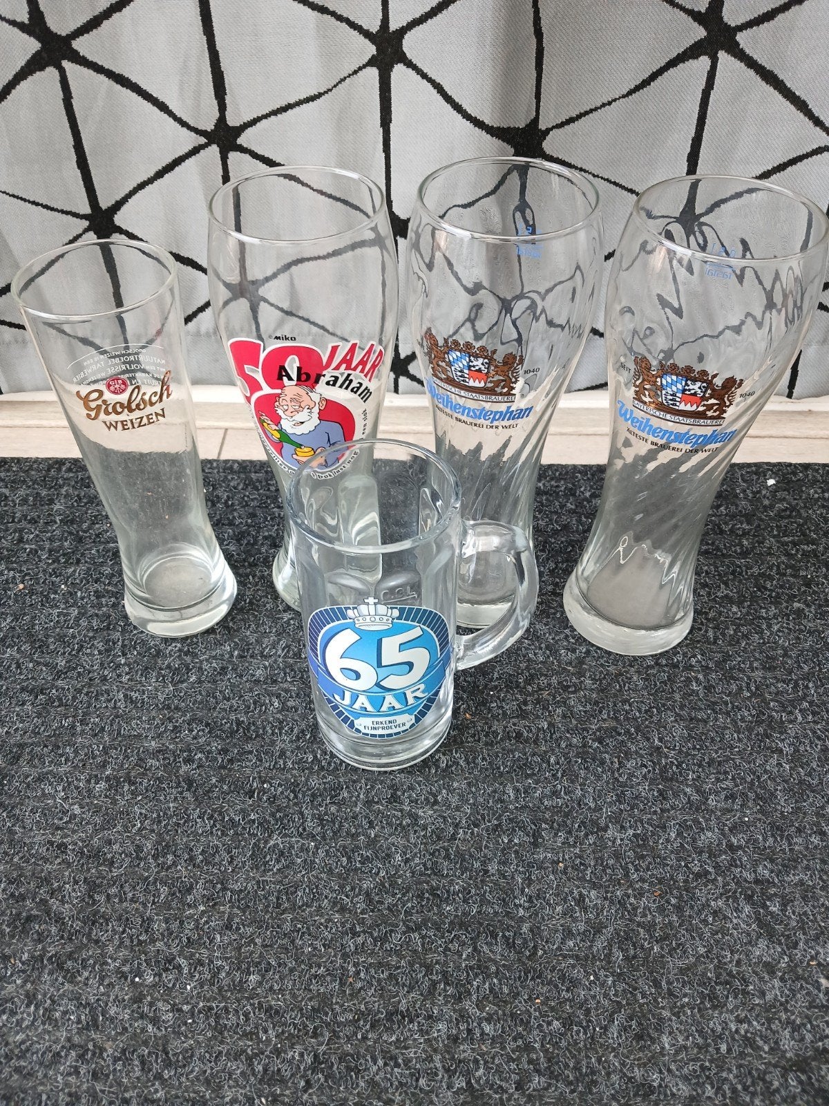 Bierglazen collectie: Grolsch/Weihenstepha/Abraham, 65 jaa, Verzenden, Gebruikt, Bierglas