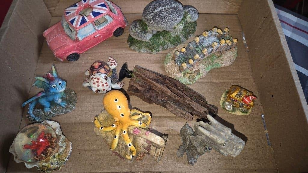 10  stuks aquarium decoratie, Ophalen of Verzenden, Zo goed als nieuw, Decoratie