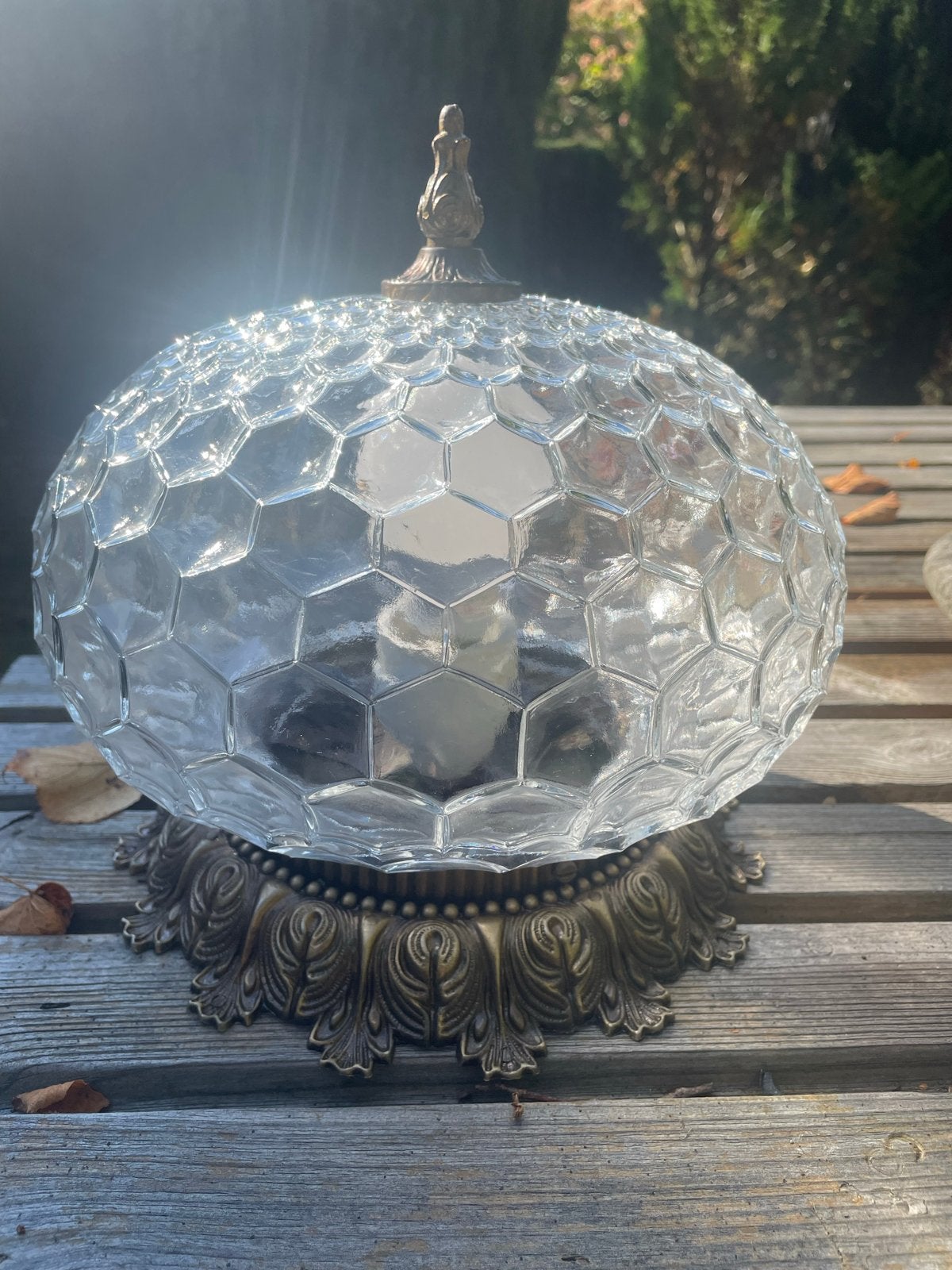 Vintage Plafondlamp Helena Tynell style en Bronzen Voet, Ophalen of Verzenden