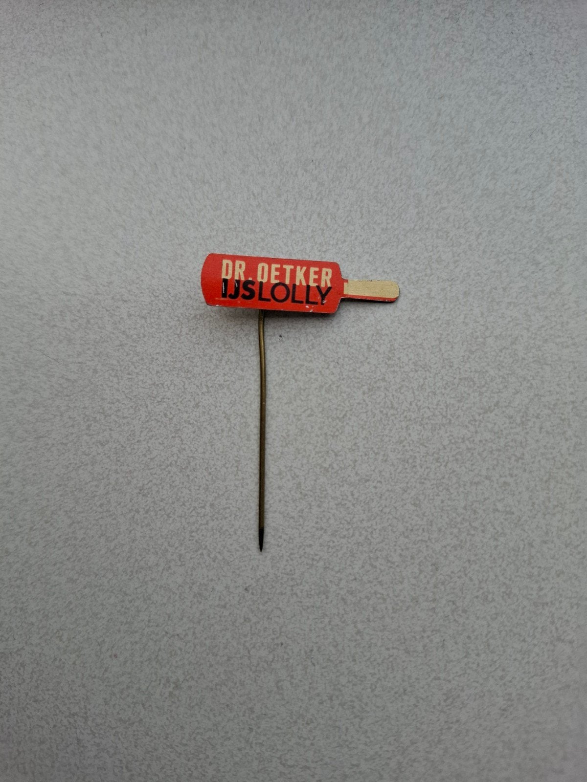 Vintage speldje pin prikker steekspeld Dr. Oetker IJslolly, Ophalen of Verzenden