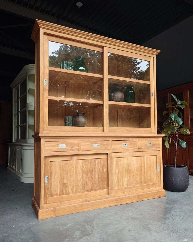 Buffetkast | Servieskast teakhout | Loopt zeer soepel! #0491, Huis en Inrichting, Kasten | Buffetkasten, Glas, Gebruikt, Met deur(en)