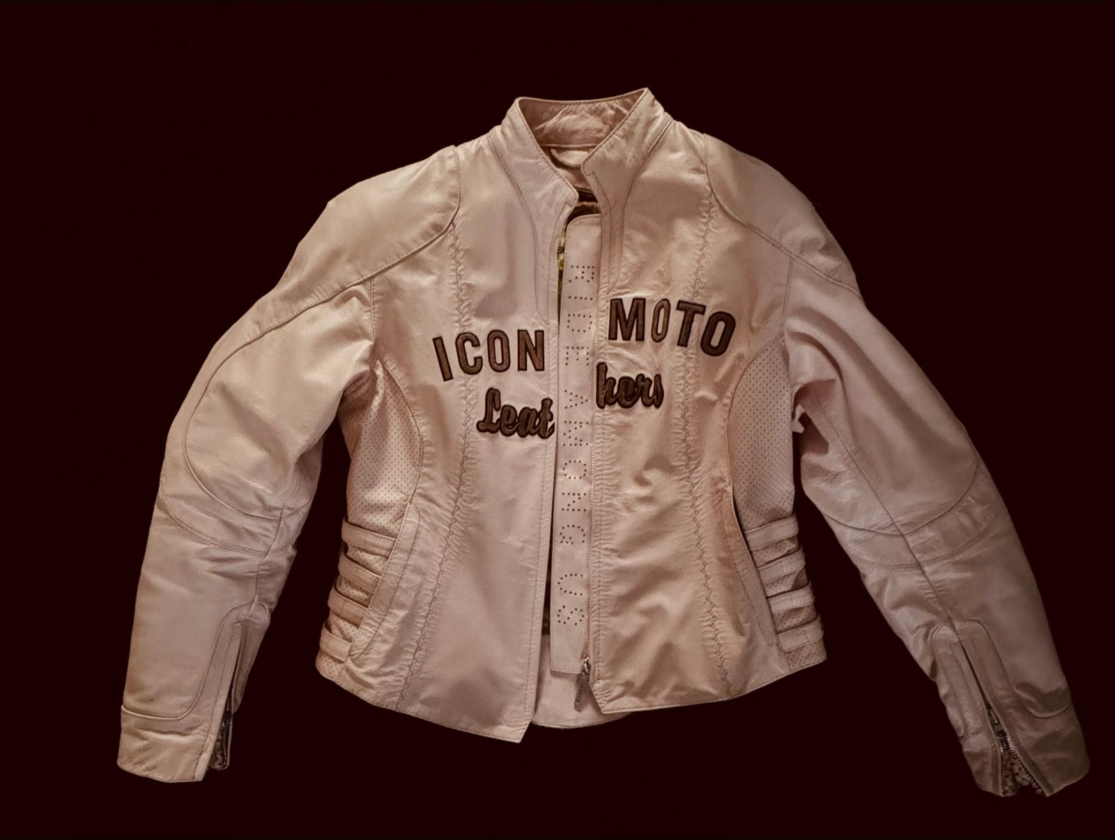 ICON MOTO leren motorjas roze maat 38, Motoren, Ophalen of Verzenden, Tweedehands, Dames, Jas | leer