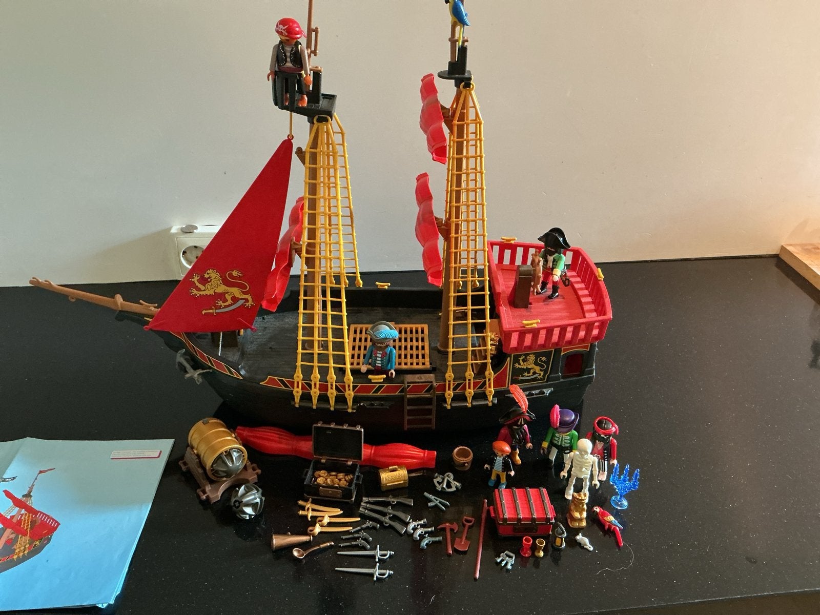 Playmobil piratenschip met accessoires, Ophalen of Verzenden, Gebruikt, Jongen of Meisje