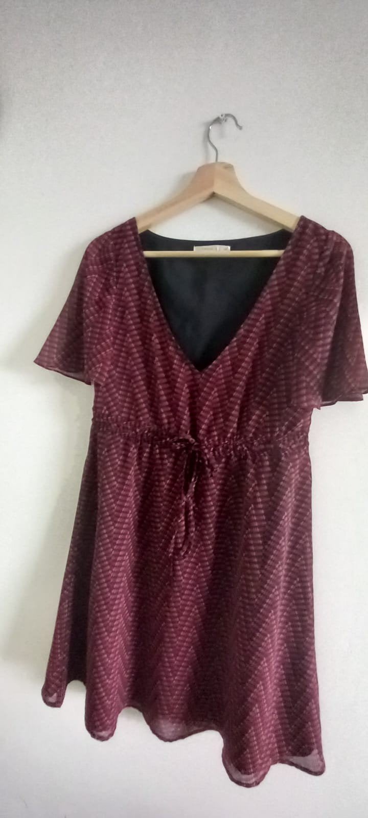 Yessica jurk maat 36 (S) rood/zwart patroon, Kleding | Dames, Yessica, Ophalen of Verzenden, Zo goed als nieuw, Maat 36 (S)
