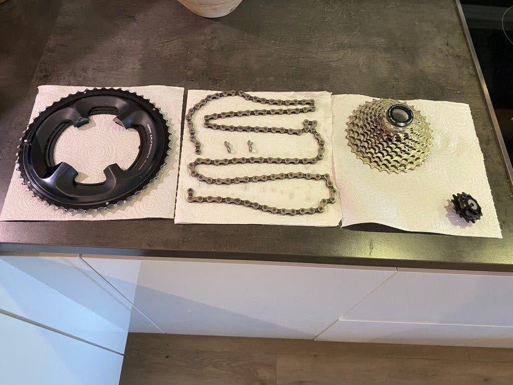 Shimano Ultegra 11 speed R8000 crankstel, cassette & ketting, Fietsen en Brommers, Crankstel of Pedalen, Gebruikt, Ophalen of Verzenden