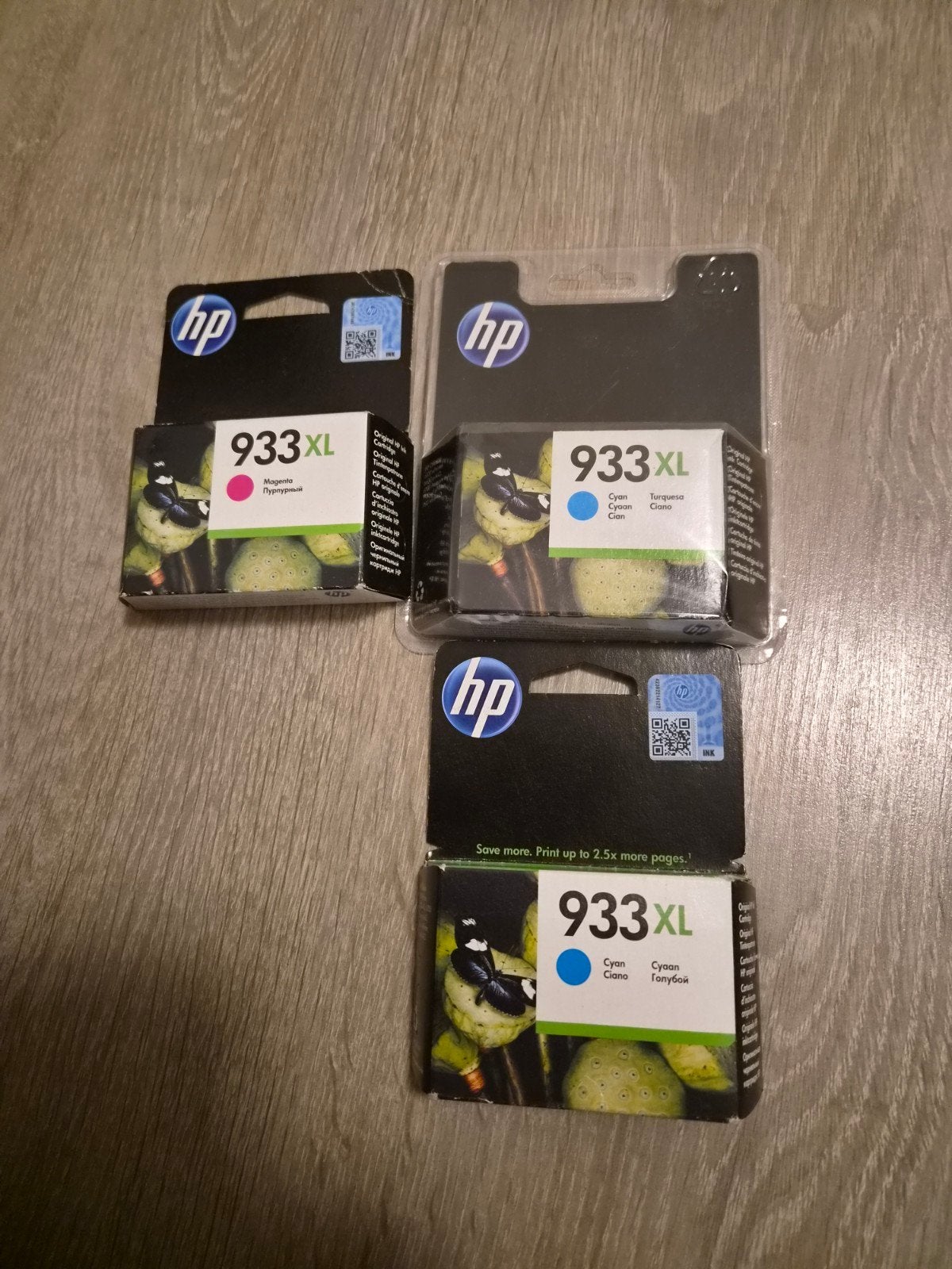 HP 933XL Inktcartridges - Cyaan en Magenta (3 stuks), Ophalen of Verzenden, Nieuw, Cartridge, HP (ORIGINEEL)