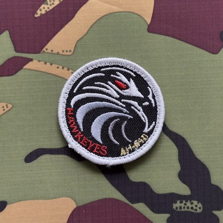 Patch RNLAF 301 SQN Hawkeyes AH-64D 6cm, Verzenden, Luchtmacht, Nederland, Embleem of Badge