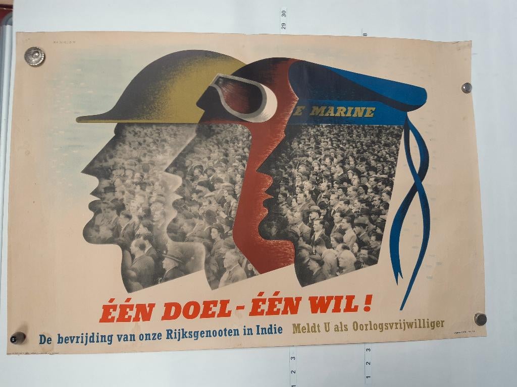 Originele Poster landmacht Luchtmacht Marine Henrion, Verzamelen, Rechthoekig Staand, Verzenden, Zo goed als nieuw, A1 t/m A3