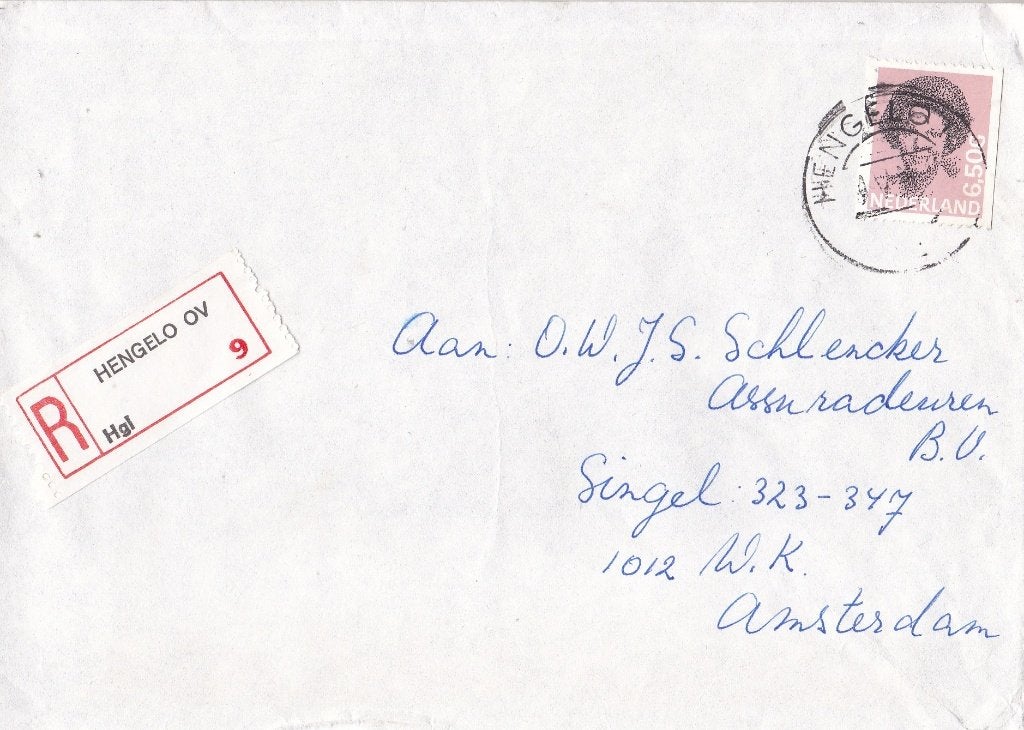 Nederland - R-brief – Hengelo OV – 9, Ophalen of Verzenden, Envelop