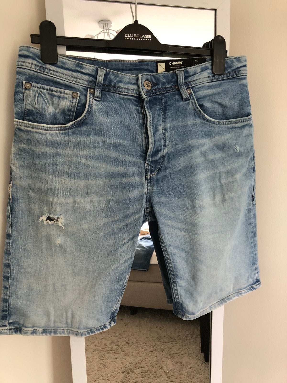 Chasin korte broek slim mt L met strech, Ophalen of Verzenden, Zo goed als nieuw, Blauw, W32 (confectie 46) of kleiner