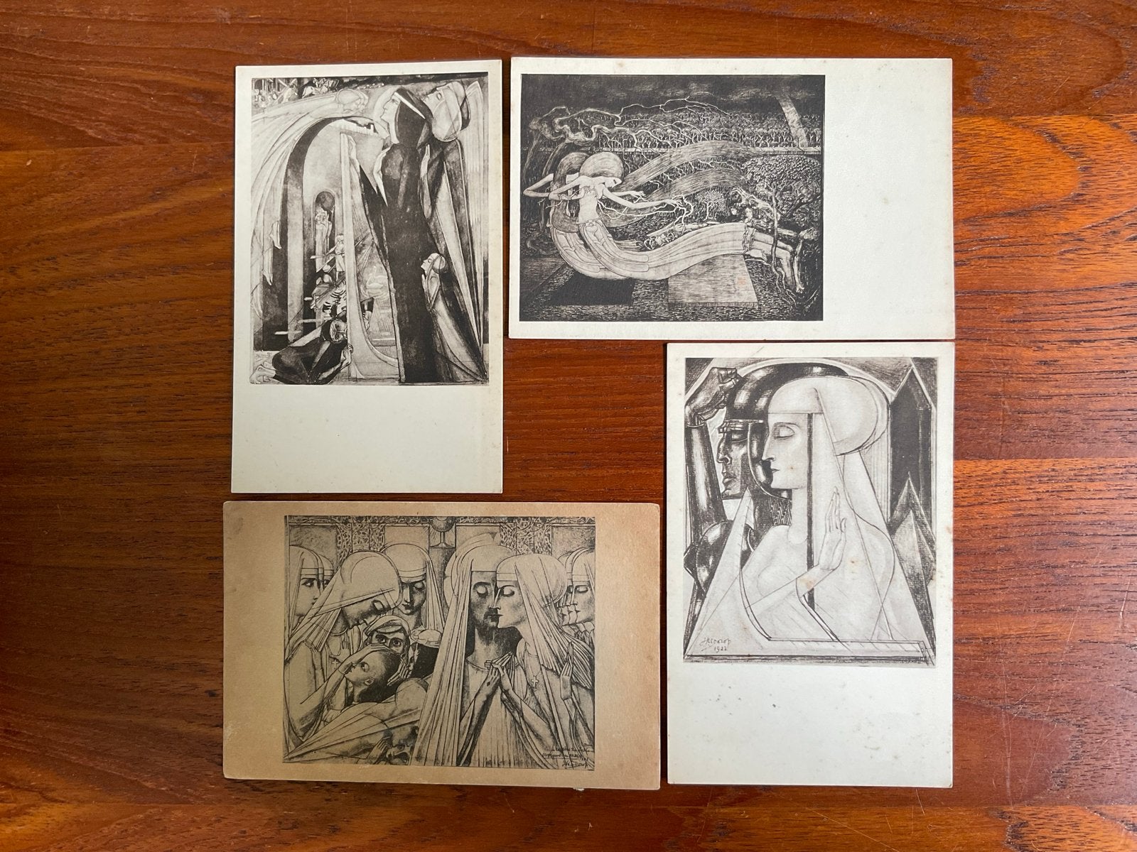 4 oude kunstkaarten van Jan Toorop, Ophalen of Verzenden, Voor 1920