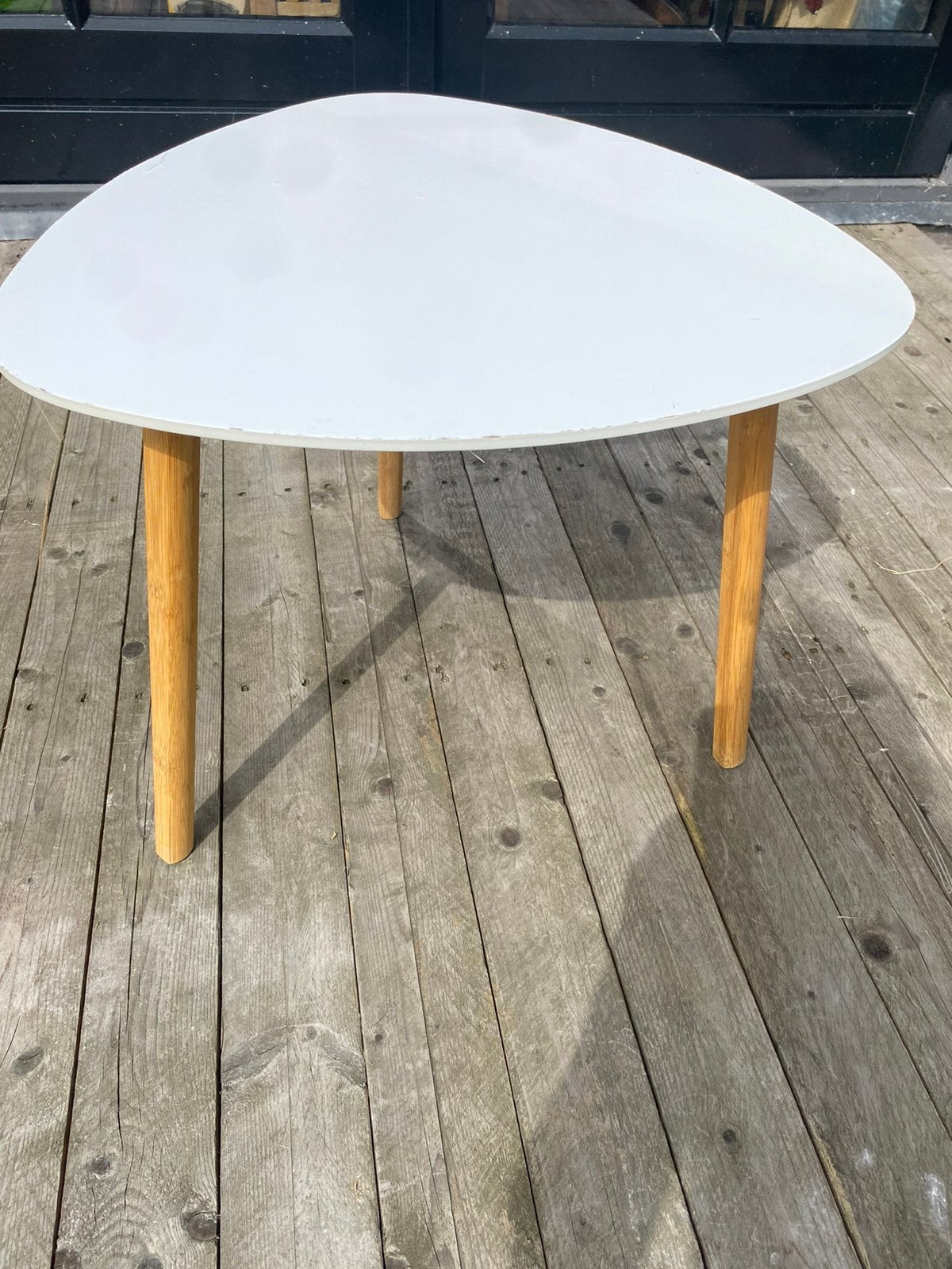 Driehoek tafeltje vintage stijl, Ophalen, Gebruikt, Rechthoekig, 50 tot 100 cm