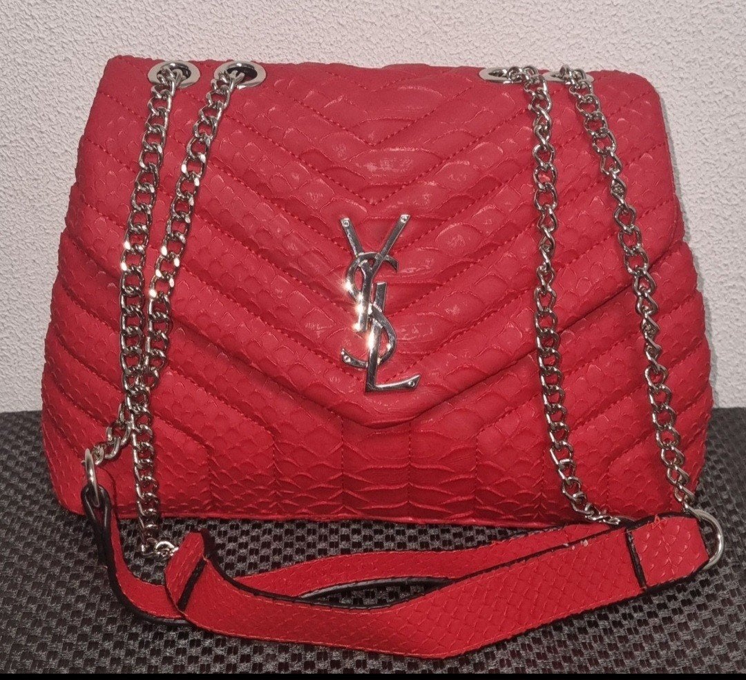 Prachtige Rode YSL Schoudertas, Ophalen of Verzenden, Zo goed als nieuw, Rood, Schoudertasje