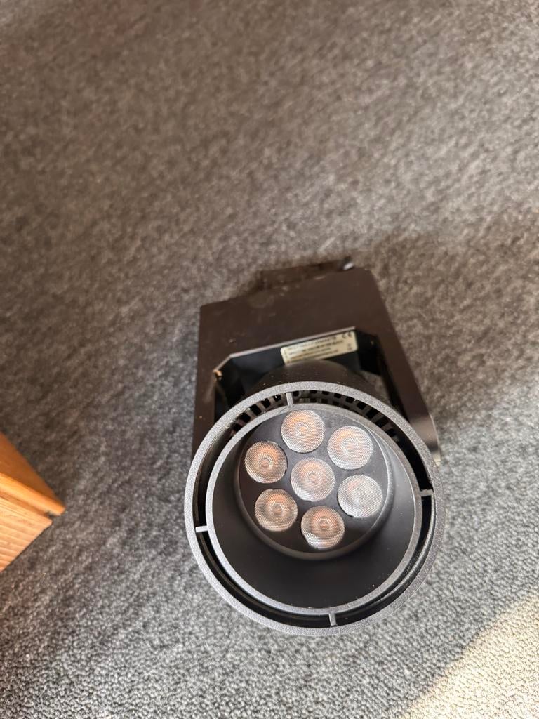 29x Zwarte LED Railspots - Gebruikt, Huis en Inrichting, Lampen | Spots, Ophalen, Gebruikt, Metaal of Aluminium, Led