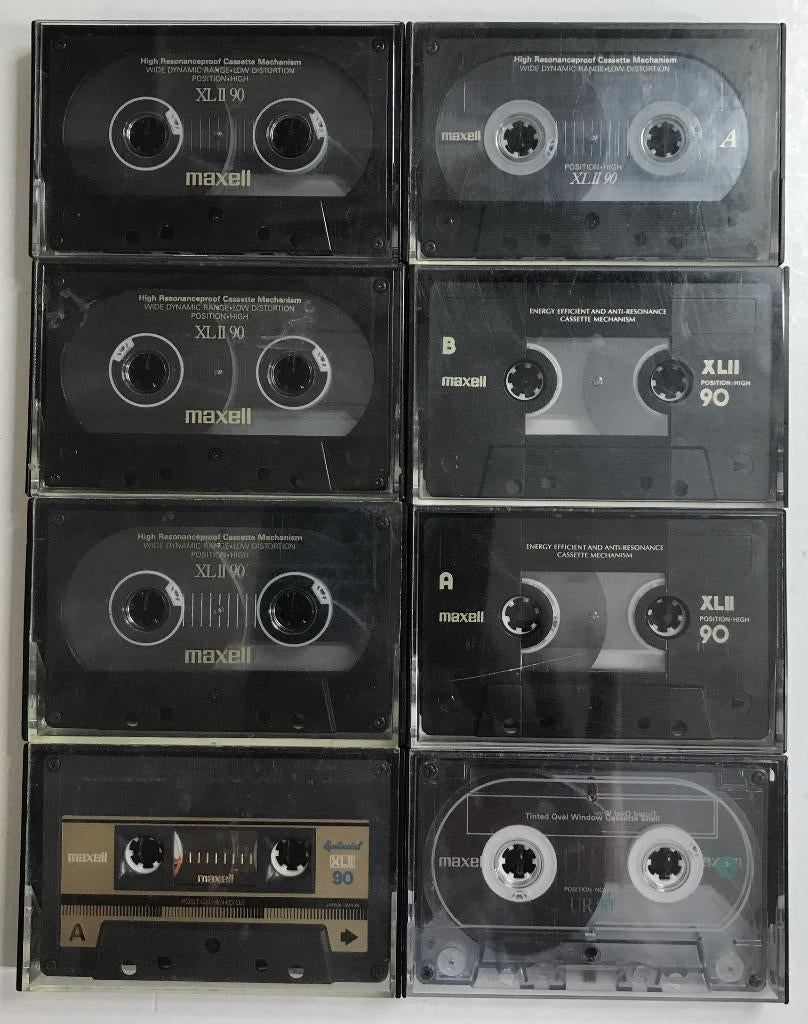 8 Maxell cassettes C90 {0510}, Ophalen of Verzenden, Gebruikt, Overige genres, 2 t/m 25 bandjes