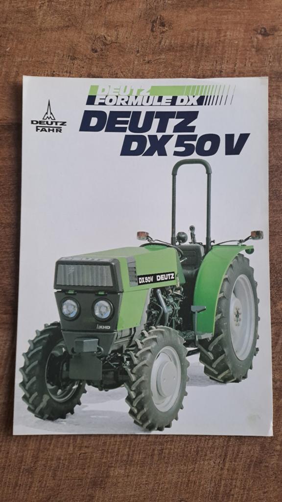 Folder DEUTZ DX 50V smalspoortrekker, tractor, Ophalen of Verzenden, Zo goed als nieuw, Folder