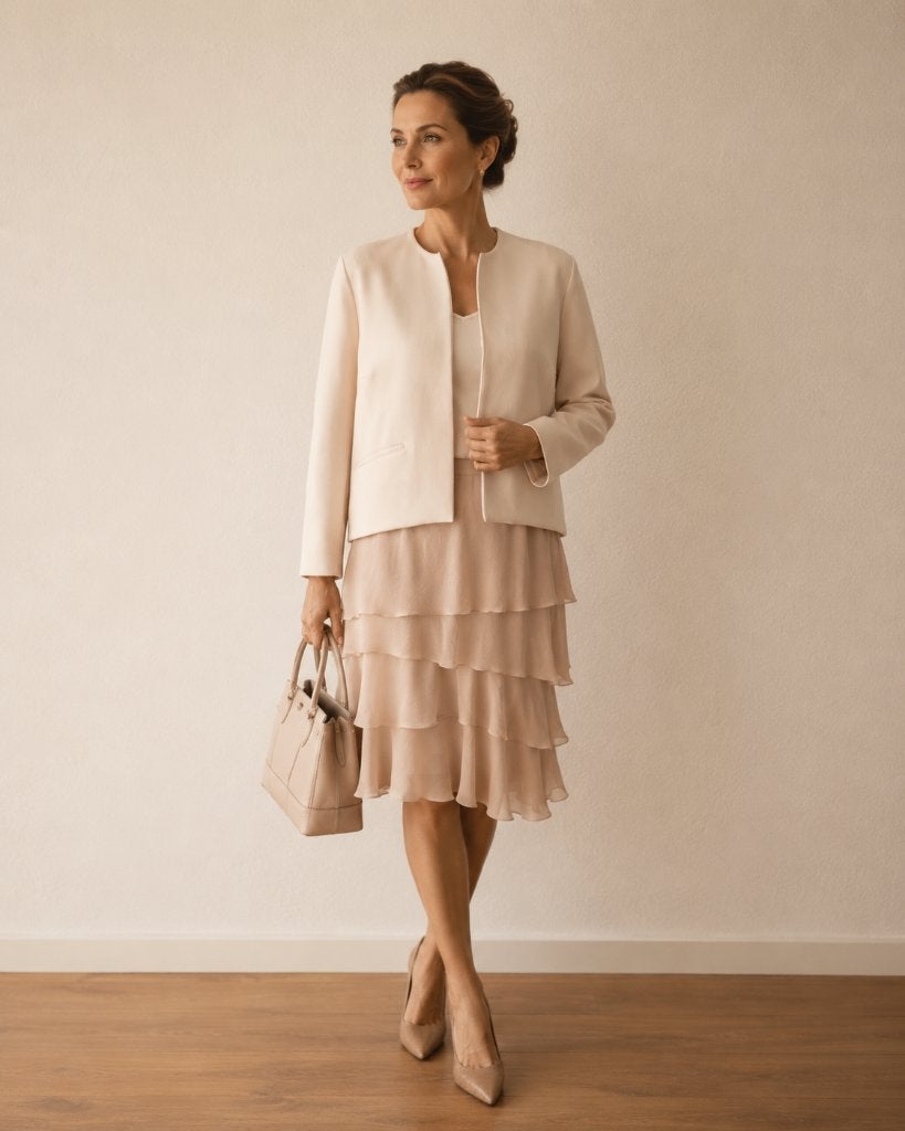 Natan Zijden Rok Quiet Luxury Designer Skirt Beige Silk EU38, Maat 38/40 (M), Verzenden, Beige, Zo goed als nieuw