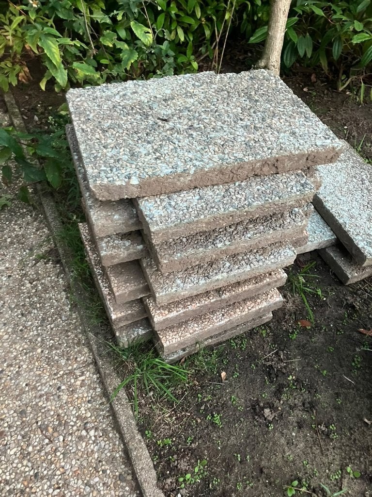 grindtegels 60x40, Tuin en Terras, Ophalen, Gebruikt, Beton, Gestraald