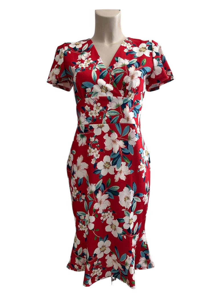 Topvintage jurk S, Kleding | Dames, Jurken, Zo goed als nieuw, Rood, Onder de knie, Ophalen of Verzenden
