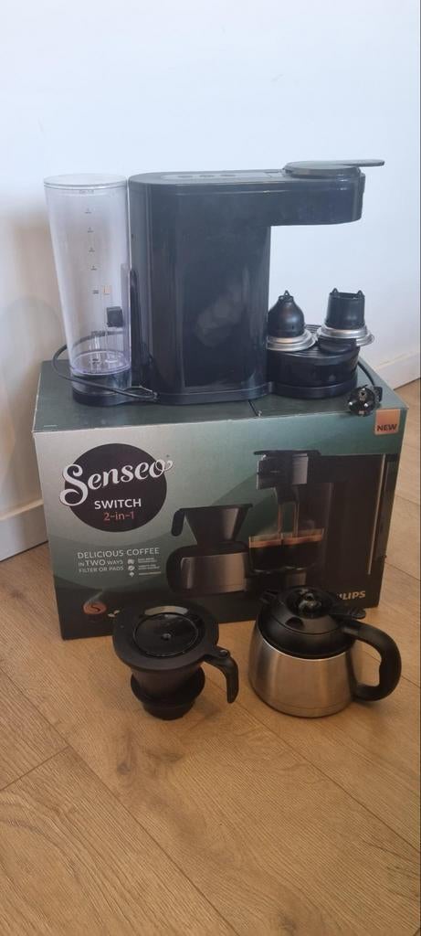 Philips Senseo Switch 2-in-1 Koffiezetapparaat Zwart, Afneembaar waterreservoir, Gemalen koffie, Ophalen of Verzenden, Zo goed als nieuw