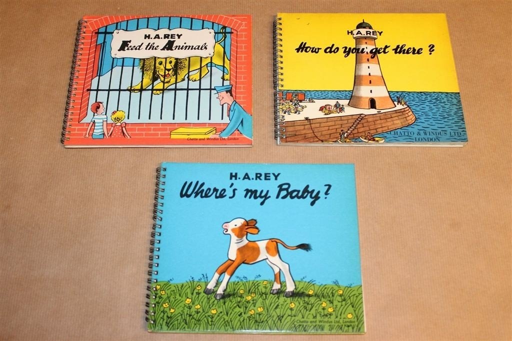 H.A. Rey: 3 Vintage Flapjesboeken [1975-1976], Ophalen of Verzenden, Gelezen