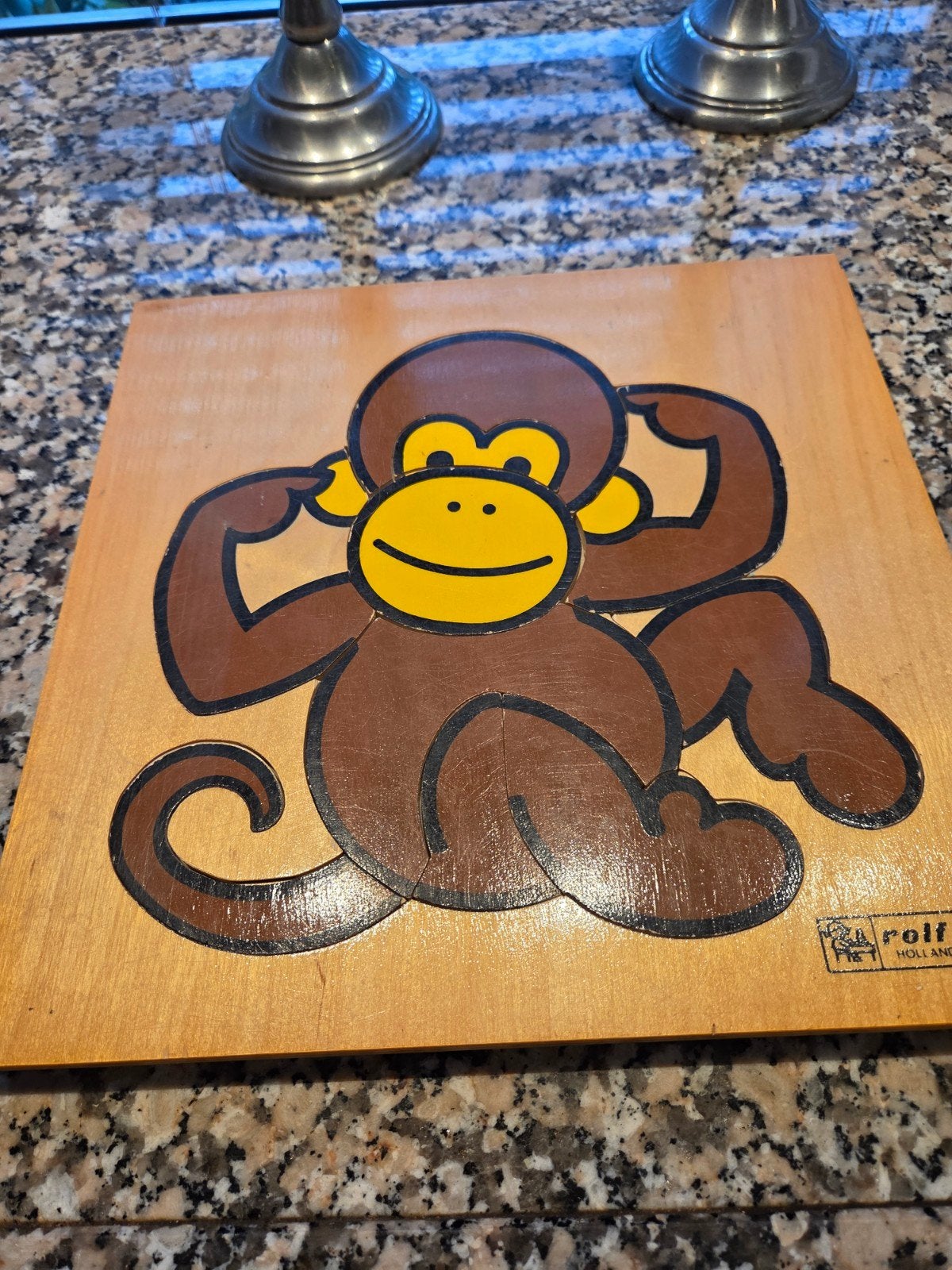 3 Rolf houten schoolpuzzels van 26x26 cm - Dierfiguren, 2 tot 4 jaar, Gebruikt, 10 tot 50 stukjes, Ophalen of Verzenden