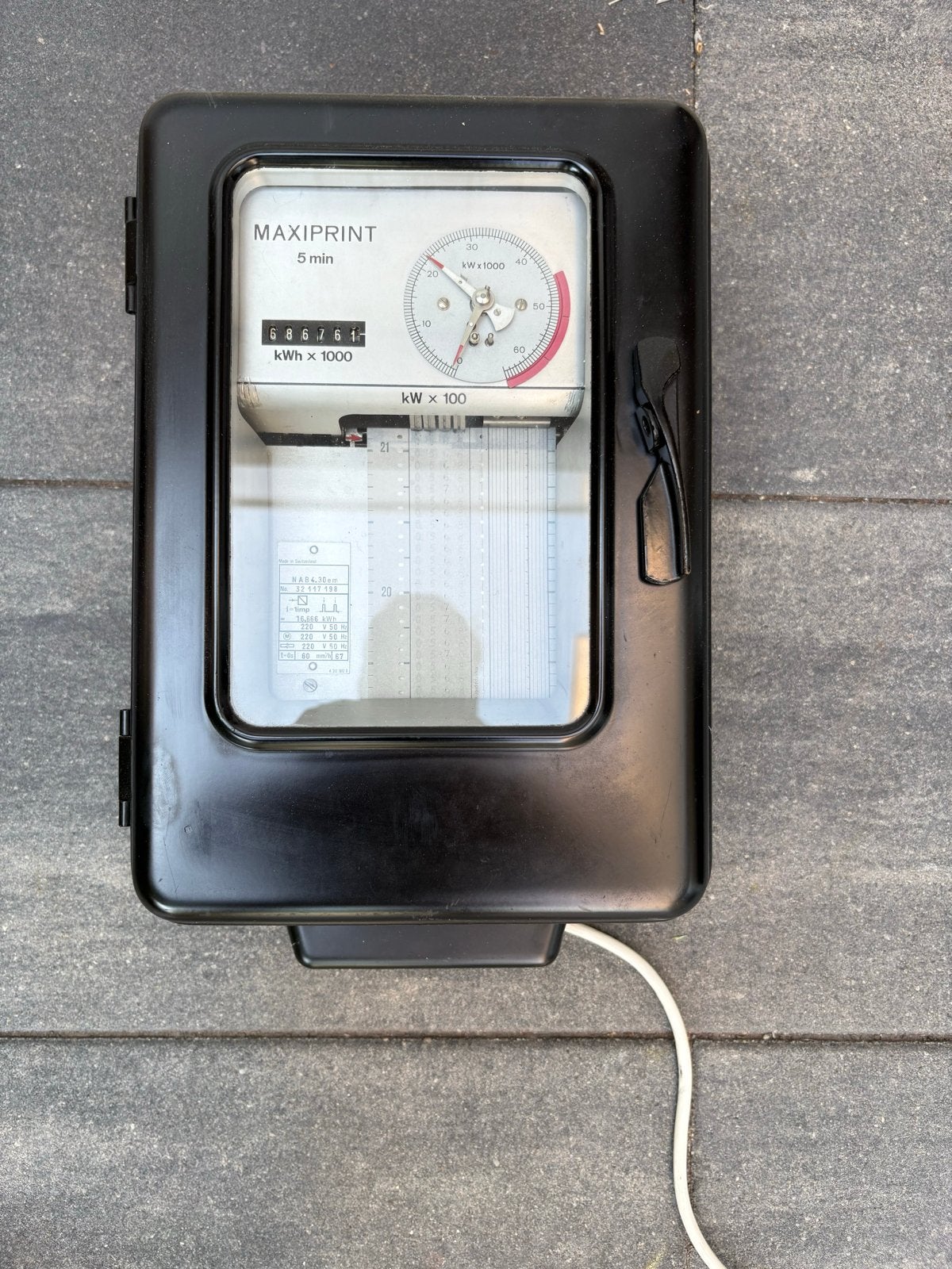 Maxiprint Registratiemeter - Historische Kilowattuurmeter, Verzenden, Zo goed als nieuw, Gebruiksvoorwerp