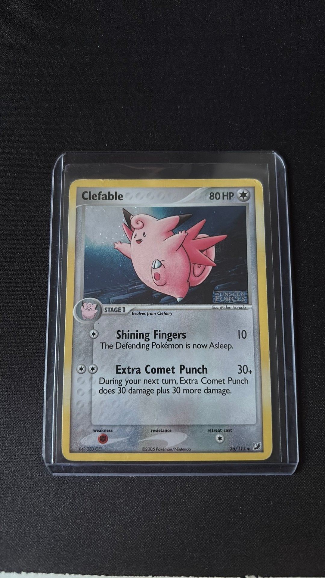 Pokémon Clefable [holo] #36 - 2005, Ophalen of Verzenden, Zo goed als nieuw, Losse kaart, Foil