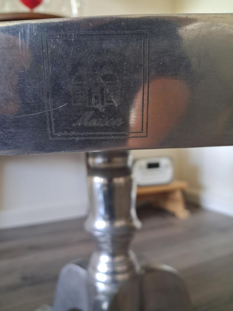 Riviera Maison Bijzettafel 61x61x41 cm, Ophalen, Minder dan 45 cm, Gebruikt, Metaal of Aluminium