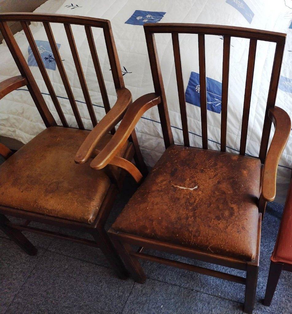 2 antieke armstoelen, bureaustoelen, Antiek en Kunst, Antiek | Meubels | Stoelen en Banken, Ophalen