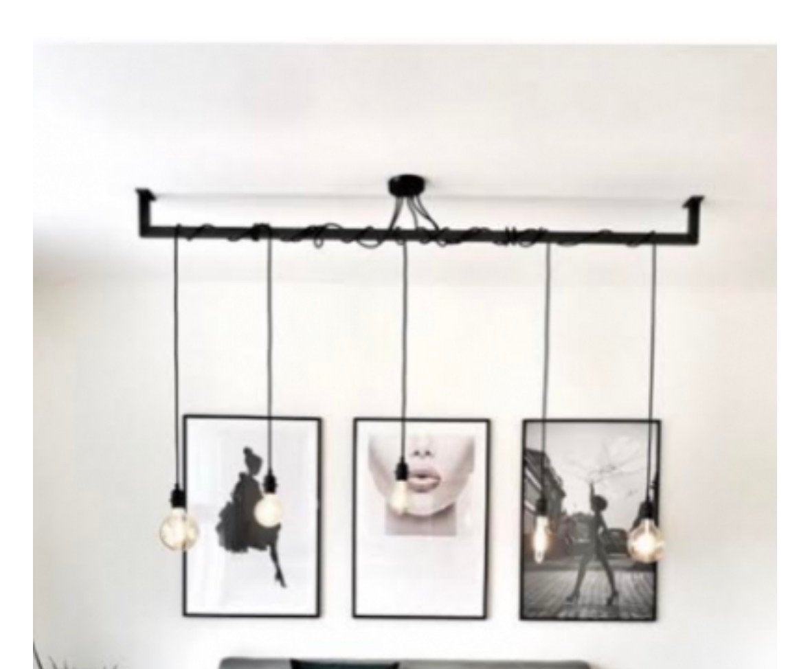 Lightbar zwart staal Industrialz + 4 lampen, Ophalen, Zo goed als nieuw, Industrieel, Minder dan 50 cm