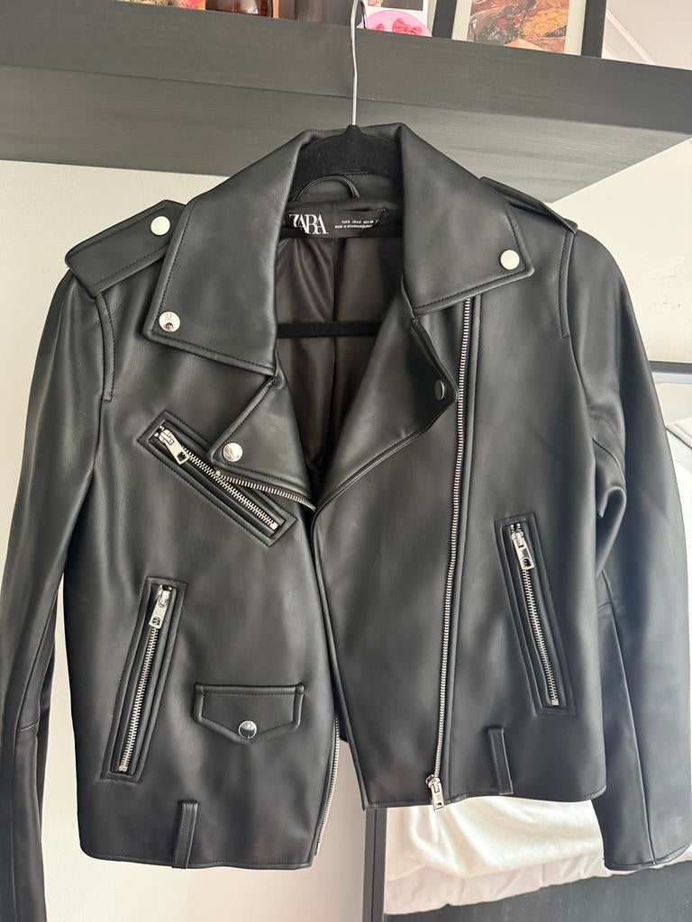 Zwarte Zara bikerjack, maat S, Ophalen of Verzenden, Zo goed als nieuw, Maat 36 (S), Zwart