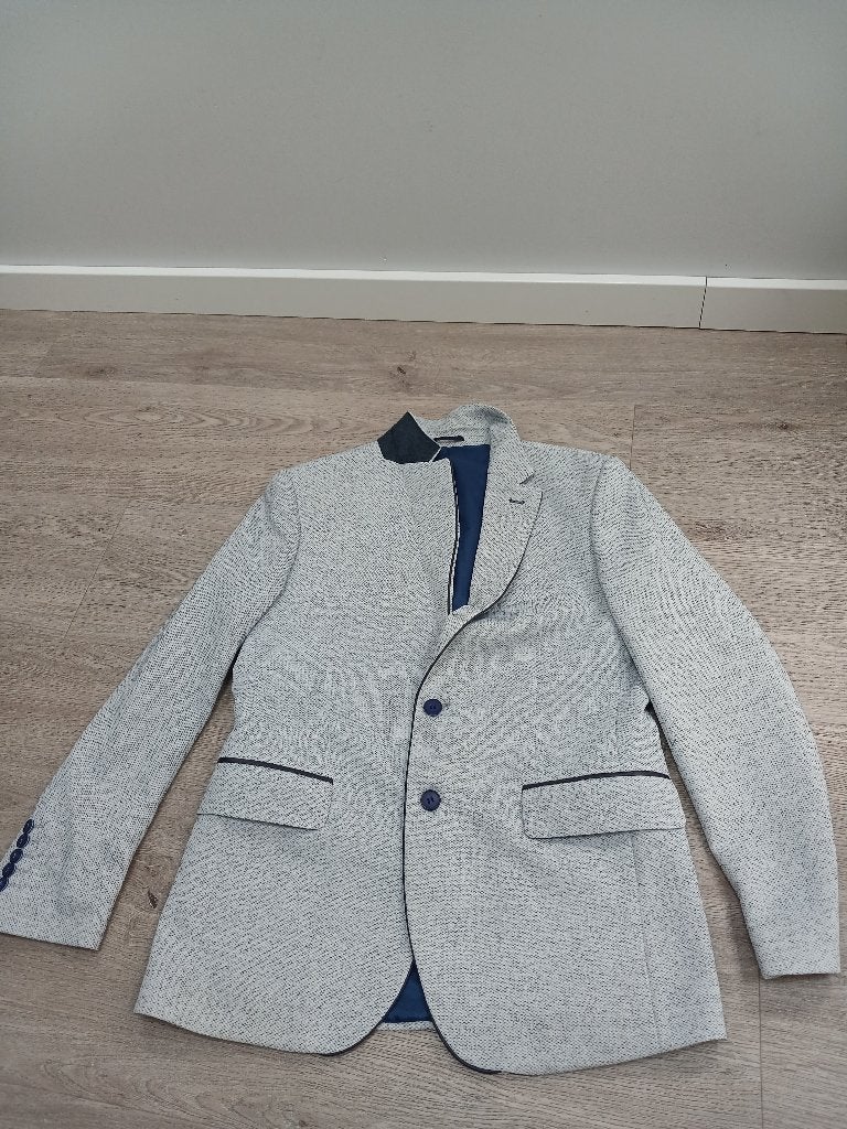 Colbert wam denim, Kleding | Heren, Ophalen, Zo goed als nieuw, Maat 48/50 (M), Grijs