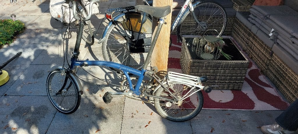 Brompton vouwfiets, Fietsen en Brommers, Gebruikt, Brompton, Velgrem, 16 tot 18 inch