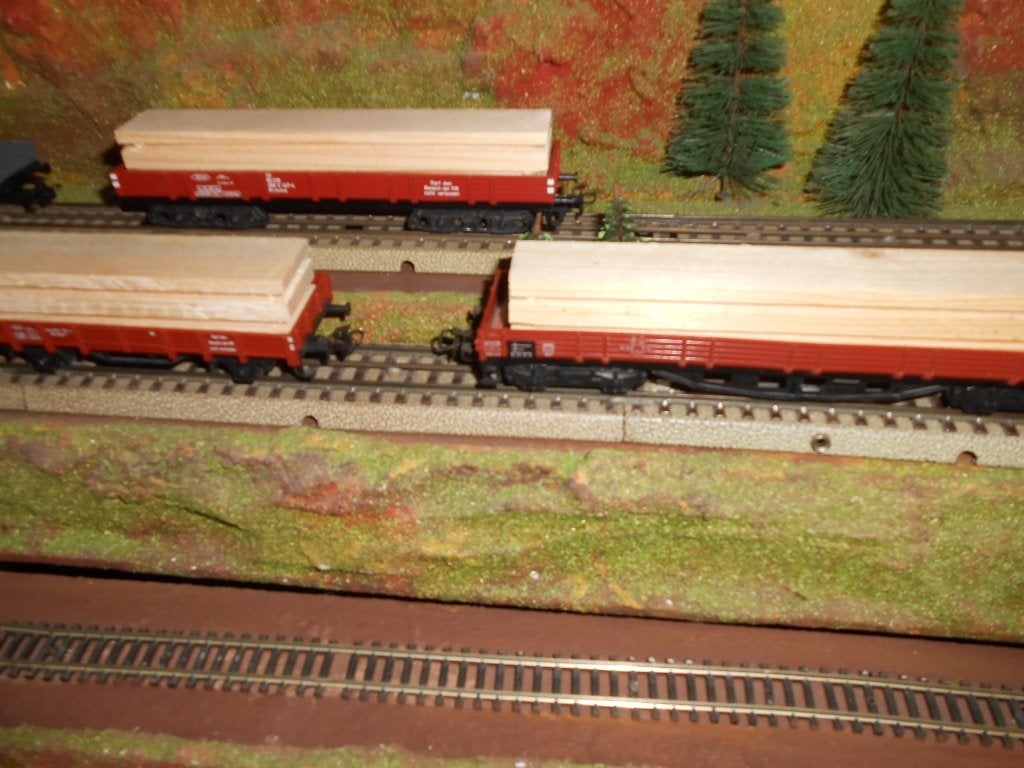 Märklin 4473 4503 4514 houttrein met lange lage boord wagons, Wisselstroom, Treinset, Ophalen of Verzenden, Zo goed als nieuw