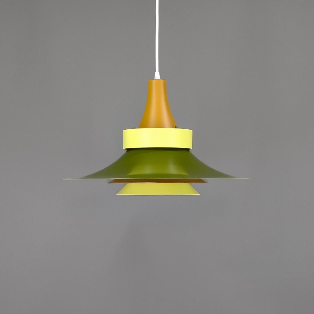 Groene Deense design hanglamp - Scandinavisch design, Huis en Inrichting, Lampen | Hanglampen, Ophalen of Verzenden, Zo goed als nieuw