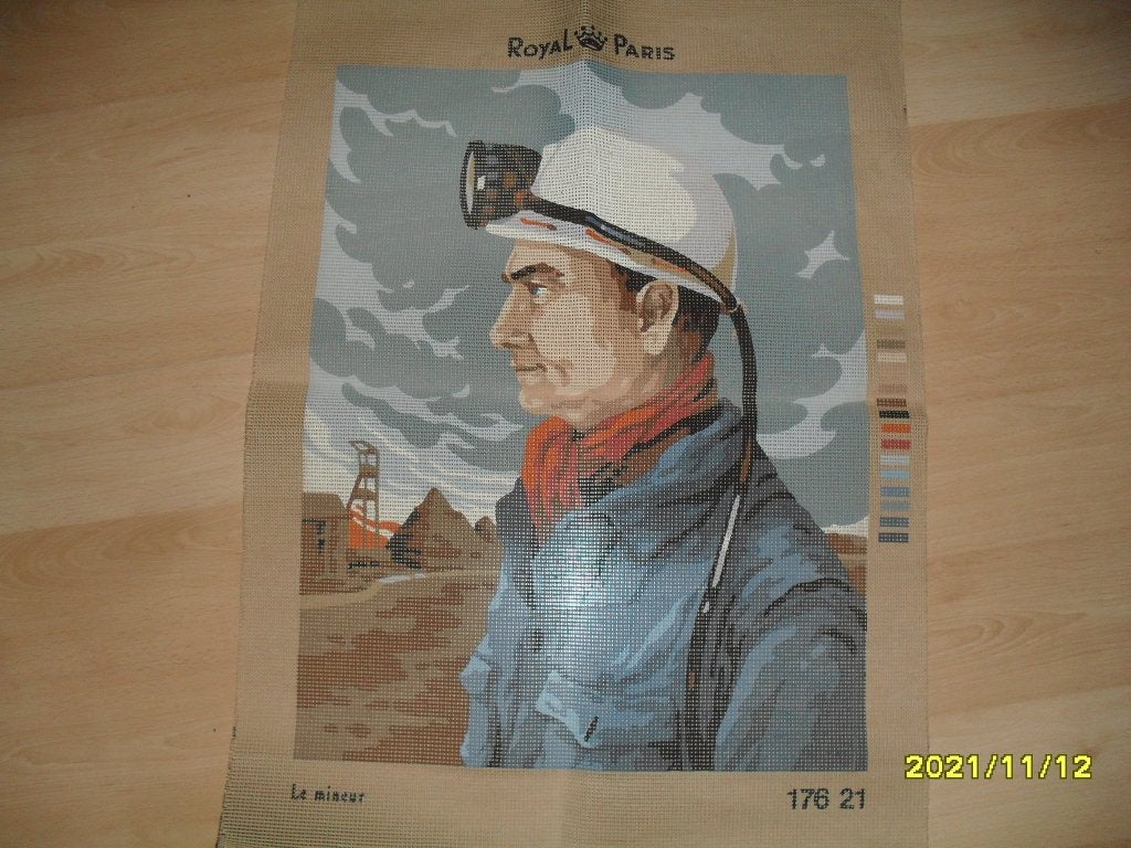 NIEUW Voorbedrukt Stramien de Mijnwerker. Verkoop ook DMC, Ophalen of Verzenden, Nieuw, Handborduren, Onderdeel of Toebehoren