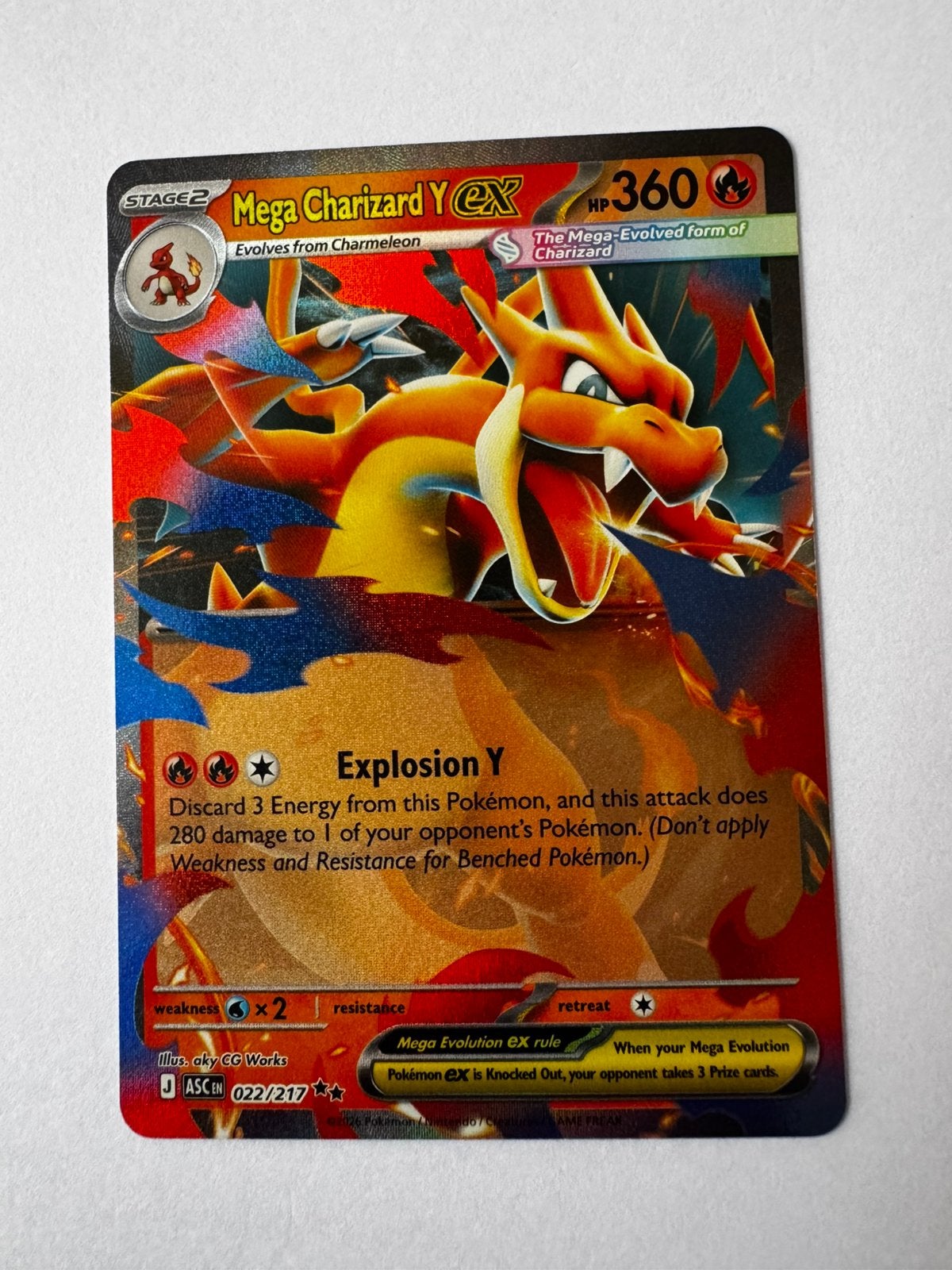 Mega Charizard Y ex 022, Ophalen of Verzenden, Zo goed als nieuw