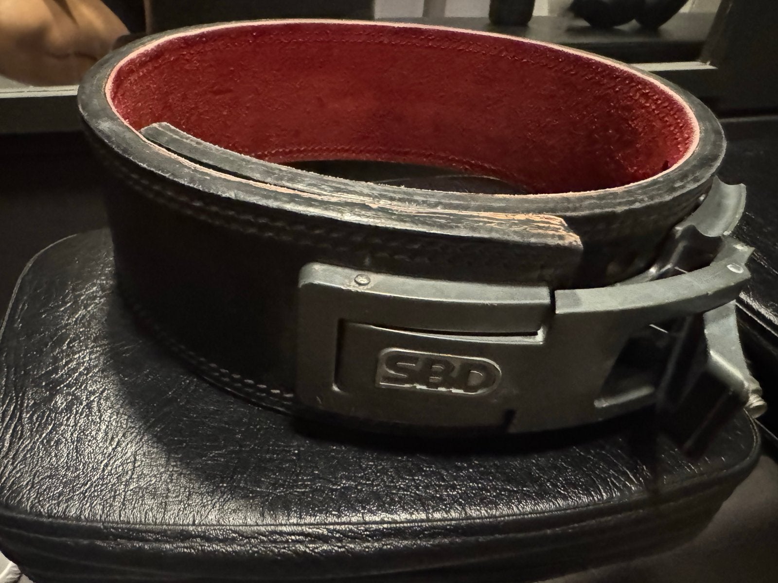 SBD Powerlifting Lever Belt - Maat L, Sport en Fitness, Ophalen of Verzenden, Gebruikt, Rug, Overige typen