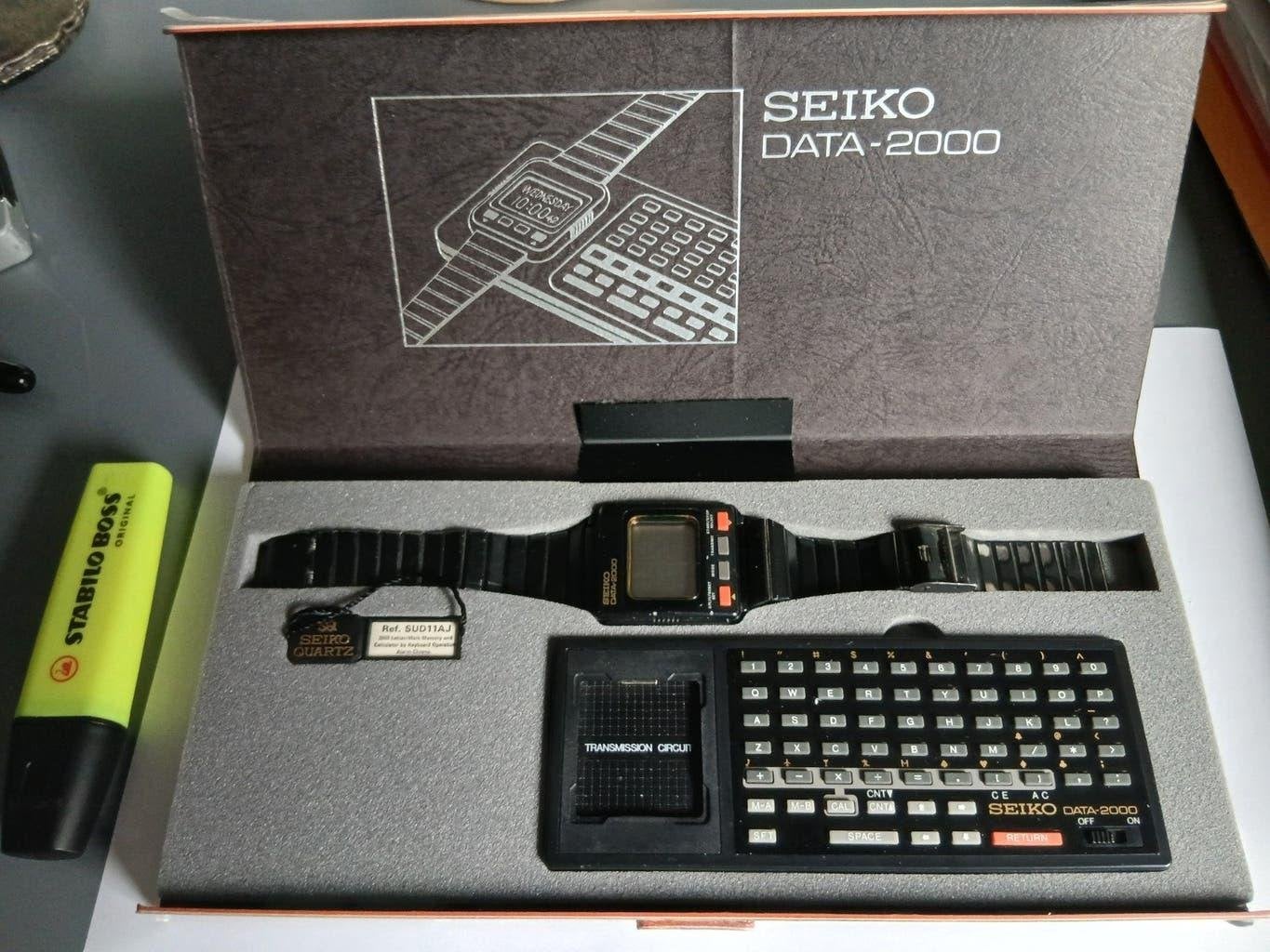 Seiko Data-2000 horloge, mooi en compleet, Ophalen, Nieuw, Staal, Seiko
