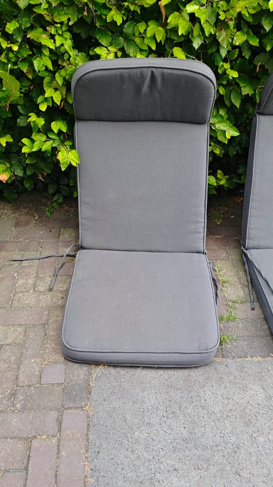 2x Ligbedkussens voor Tuinstoelen - Grijs, Tuin en Terras, Ophalen, Gebruikt