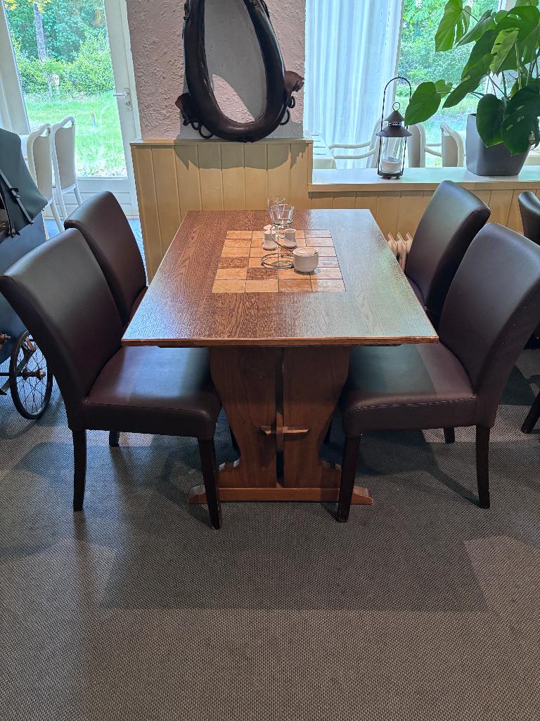 14 tafels met 6 tussenbladen, langste tafel is dan 360cm, Huis en Inrichting, Tafels | Eettafels, Ophalen, Gebruikt, 100 tot 150 cm