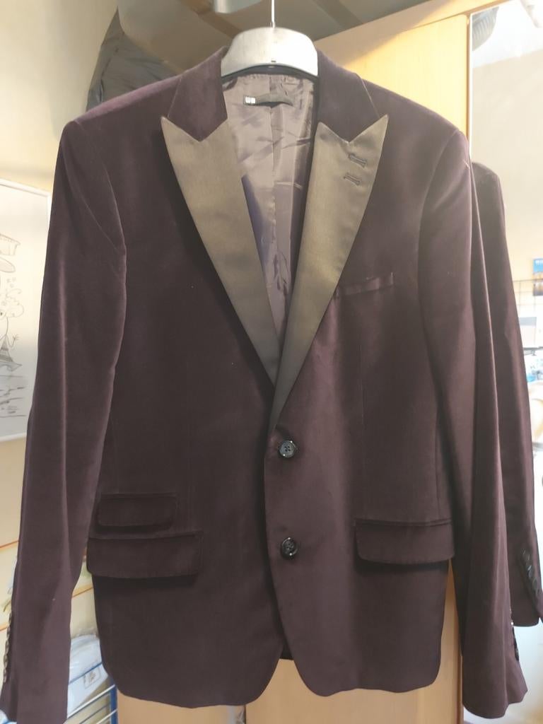 Stijlvol fluwelen colbert - Maat M/L, Kleding | Heren, Ophalen, Onbekend, Maat 48/50 (M), Paars