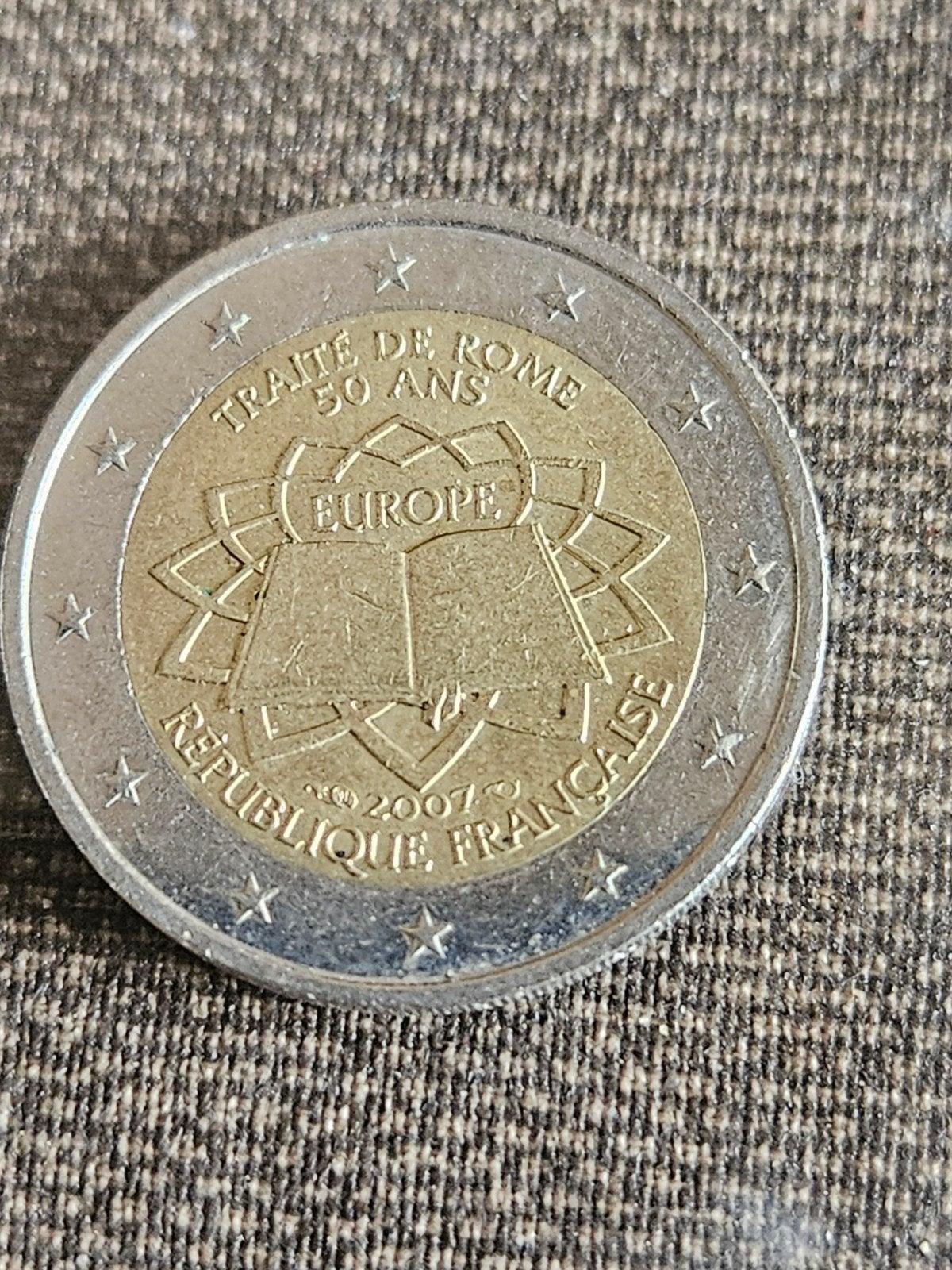 2 Euro munt Frankrijk 2007 - Verdrag van Rome, Ophalen of Verzenden, Frankrijk, 2 euro, Losse munt