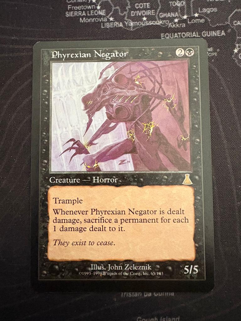 Magic: Phyrexian Negator - Urza's Destiny, Ophalen of Verzenden, Zo goed als nieuw, Losse kaart