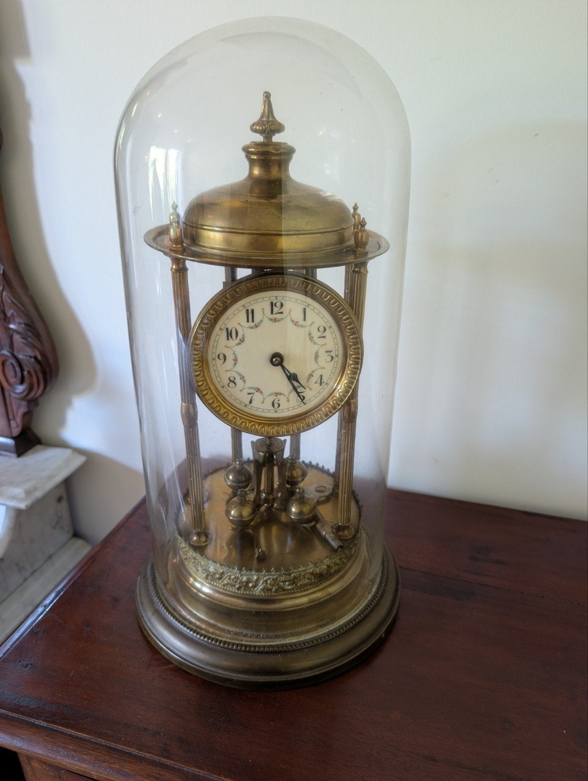 Antieke Franse pendule onder stolp, Antiek en Kunst, Ophalen