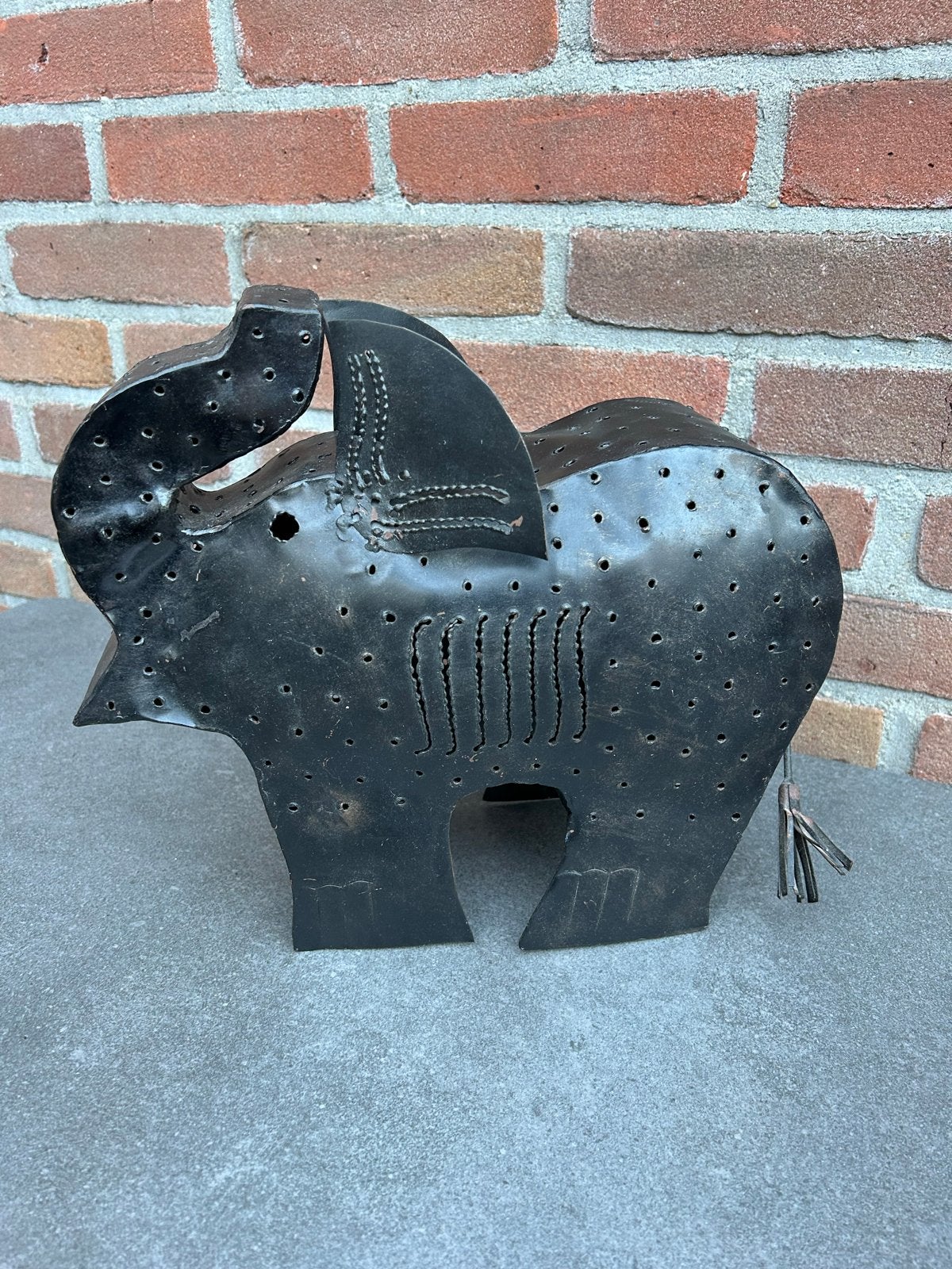 Metalen olifant waxinelichthouder - Zwart, Ophalen, Gebruikt, Waxinelichthouder, Metaal